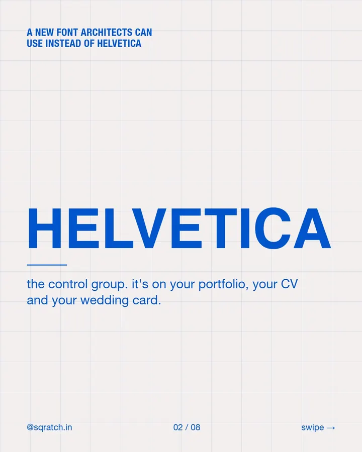Second slide from a font study