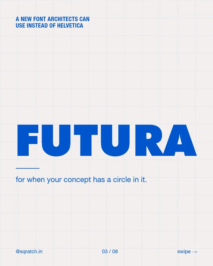 Third slide from a font study